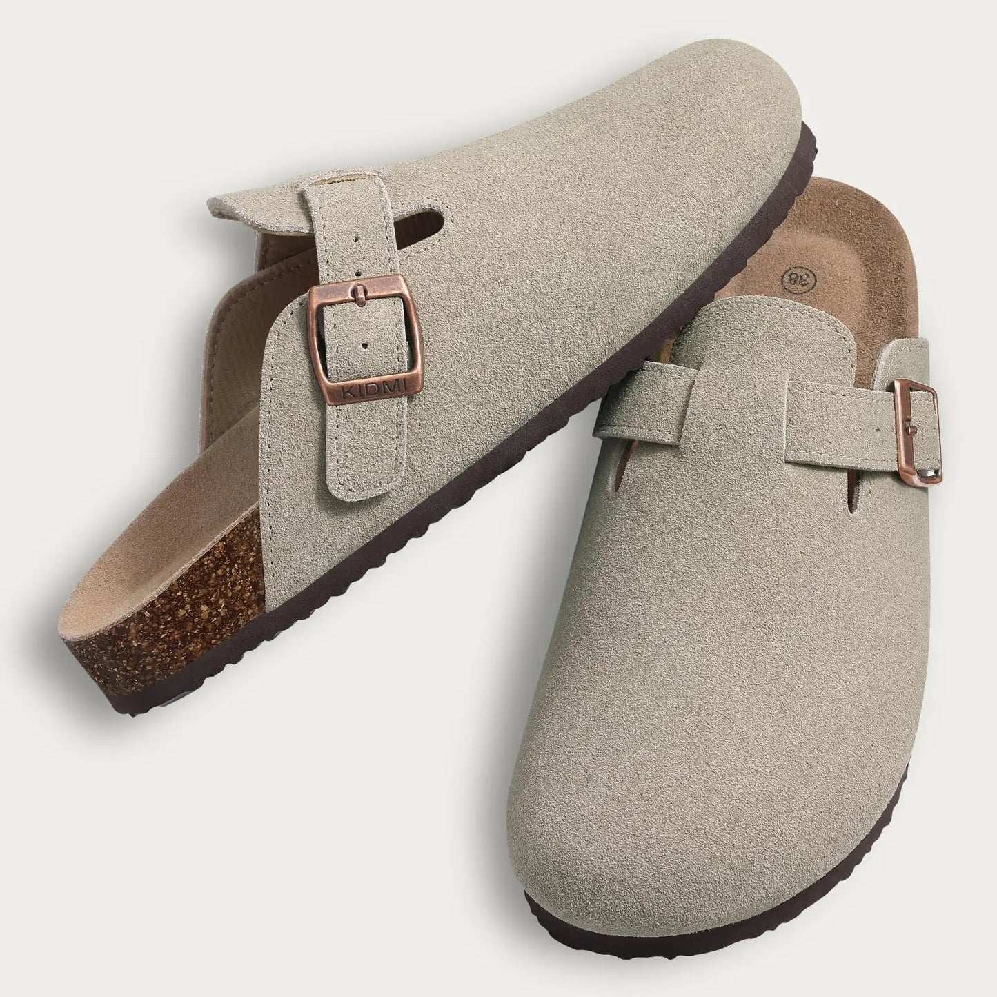 Suede Mule Clogs – Women's Arch Support Cork Outdoor Slippers