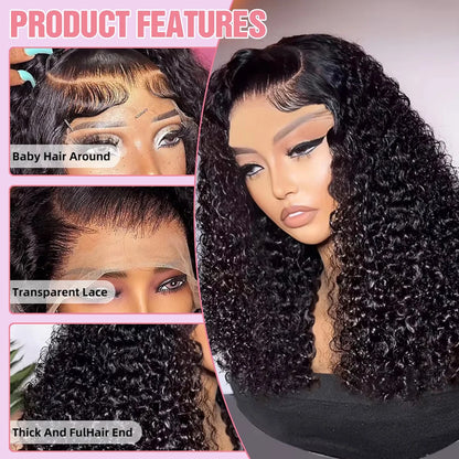 Water Wave Short Bob Wig – 4x4 & 13x4 Lace Front Human Hair, 200% & 250% Density