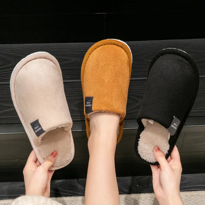 Trend Winter Couple Indoor Non-Slip Men Women Flip Flops Warm Slippers Home Slides Casual Bedroom
