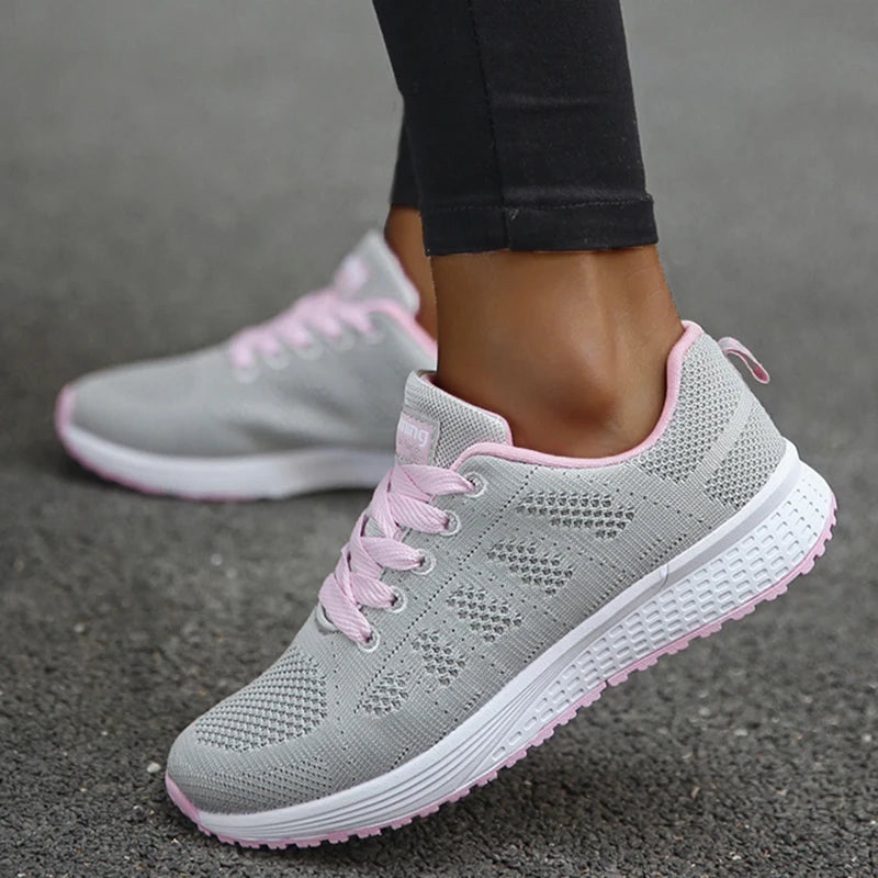 Women's Mesh Sneakers – Breathable Lace-Up Tennis Trainers