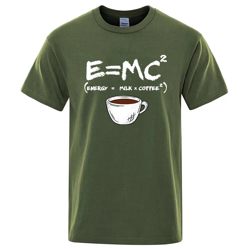 Energy Milk Coffee Graphic T Shirt Funny Casual Tee