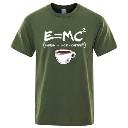 Energy Milk Coffee Graphic T Shirt Funny Casual Tee