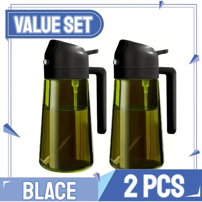 2-in-1 Oil Spray & Pour Bottle with Auto Lid – 500ml