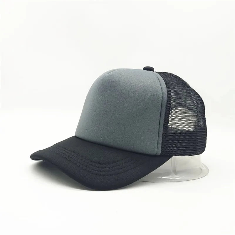 Custom Logo Mesh Trucker Hat – 5-Panel Snapback Baseball Cap for Men & Women