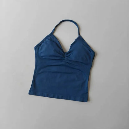 Women's Halter Neck Sports Bra & Shorts Set