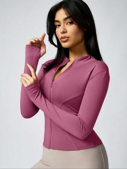 Women's Slim Fit Athletic Zip-Up Jacket – Quick Dry