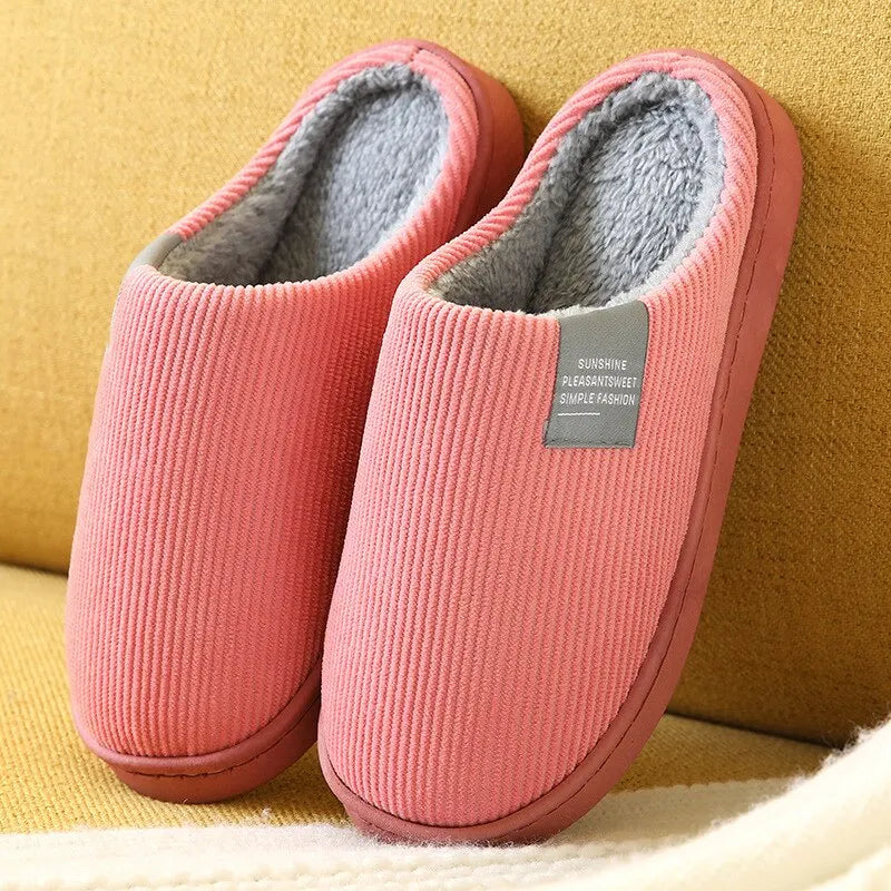 Women S Men Thick Soft Bottom Home Slippers Household Plush Anti-Slip Thermal Indoor Winter - Soft