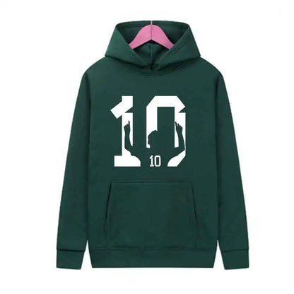 Number 10 Football Graphic Hoodie Vintage Streetwear Sweatshirt