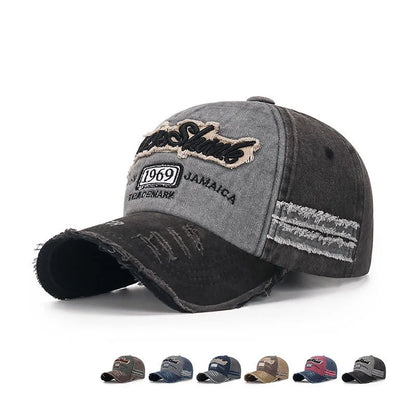 Embroidered Vintage Baseball Cap – Distressed Streetwear Hat