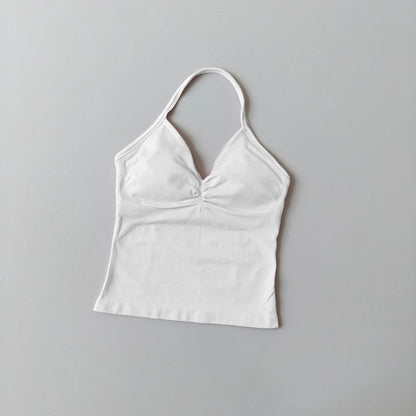 Women's Strappy Backless Crop Top & Scrunch Shorts Set – Gym Yoga Activewear