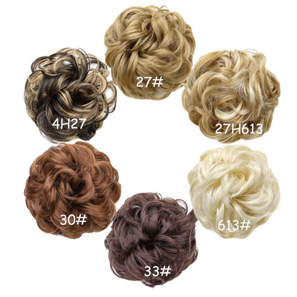 Synthetic Messy Bun Chignon Donut Hair Pad Elastic Rope Rubber Band Black Brown Blonde Hairpiece