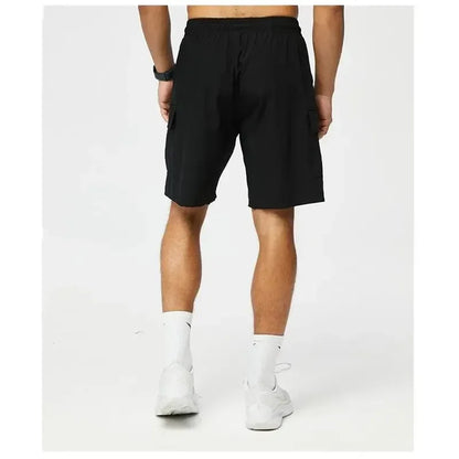Men's Cargo Shorts – Elastic Waist, Multiple Pockets