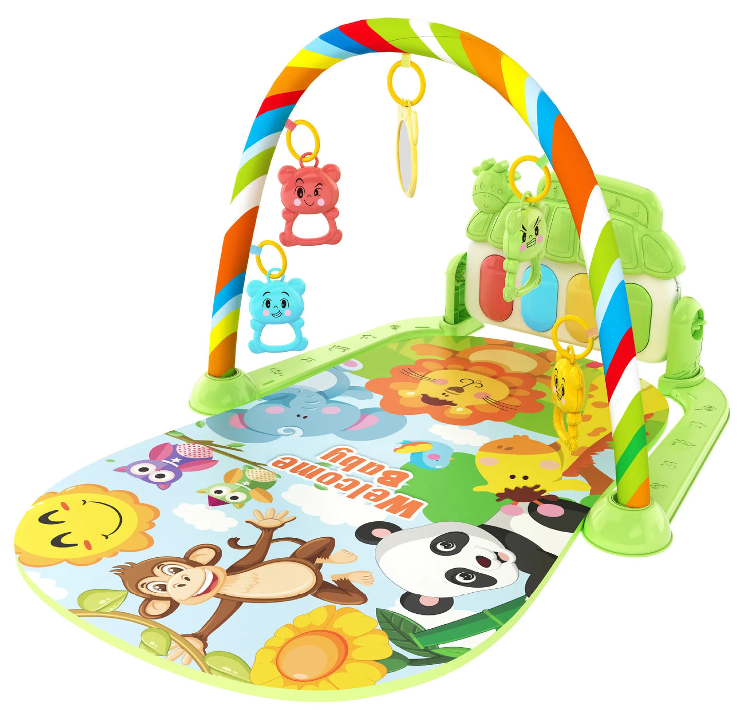 Baby Activity Gym Play Mat with Piano Keyboard & Hanging Toys