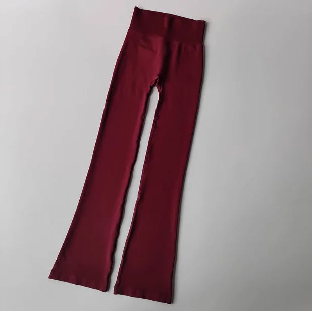 Women's Seamless High-Waist Flare Yoga Pants – Compression Leggings