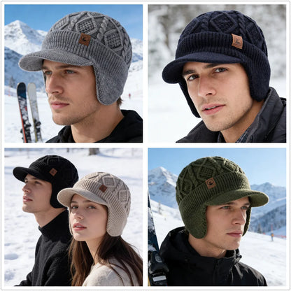 Winter Knit Earflap Beanie Cap – Fur Lined Warm Ski Hat