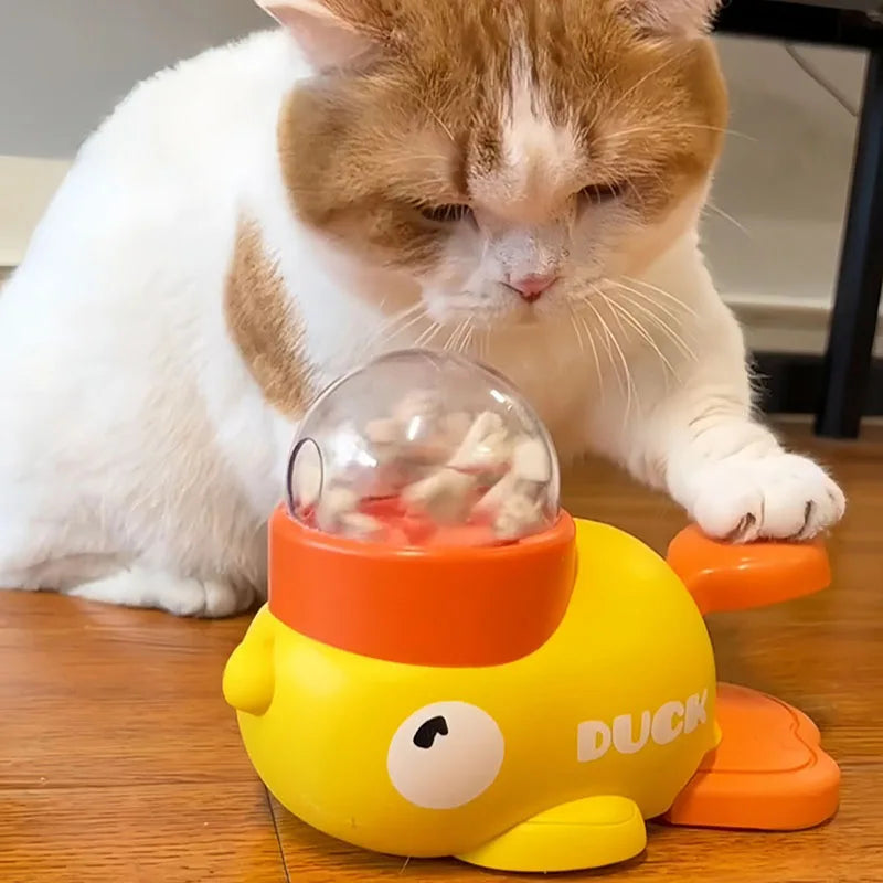 Yellow Duck Slow Feeder Toy for Dogs & Cats