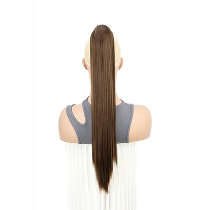 Claw Clip Ponytail Hair Extensions – 24 Inch Straight Synthetic