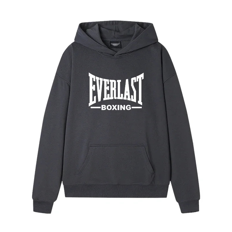 Vintage Boxing Logo Graphic Hoodie Casual Pullover Sweatshirt