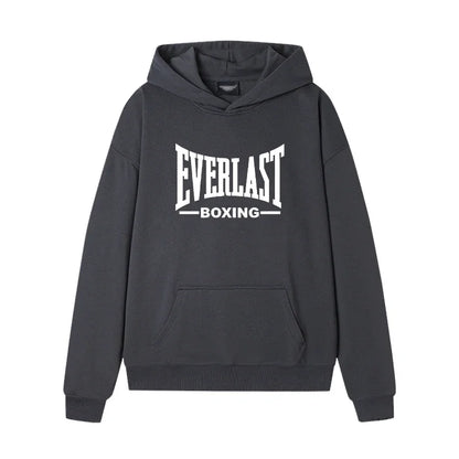 Vintage Boxing Logo Graphic Hoodie Casual Pullover Sweatshirt