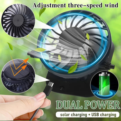 Solar Fan Baseball Cap with USB Charging – Cooling Mesh Hat