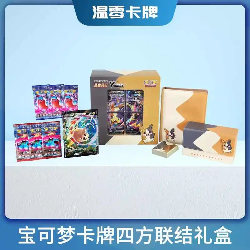 Stock Genuine 100 Original Pokemon Ptcg Card Quartet Coupling V-Union Gift Boxes Pikachu Big Gather