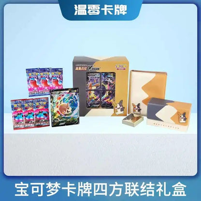 Stock Genuine 100 Original Pokemon Ptcg Card Quartet Coupling V-Union Gift Boxes Pikachu Big Gather