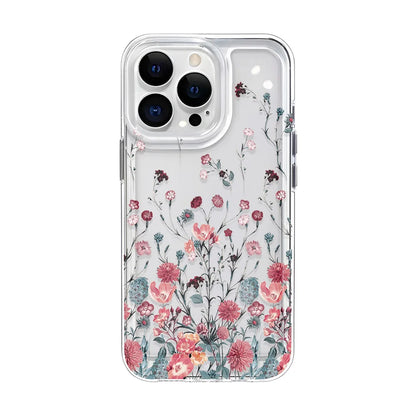 Girls Flower Clear Phone Case Iphone 16 15 14 13 12 11 Pro Max Plus Bumper Shockproof Hard Cover
