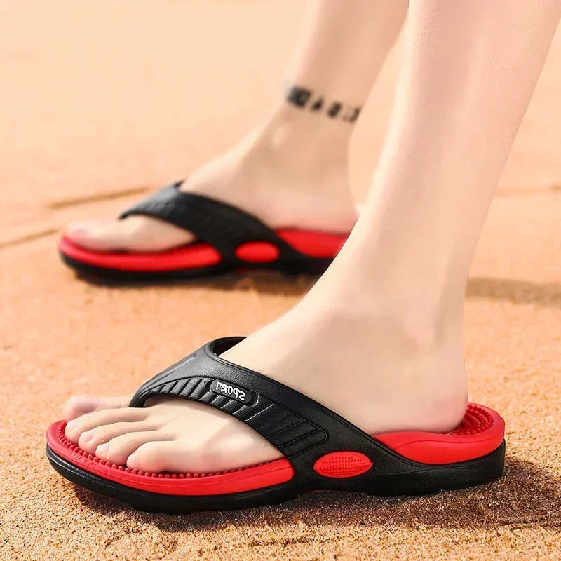 Massage Flip Flops Men Summer Breathable Beach Shoes Sandals 46 Luxury Plus Big Size Slippers