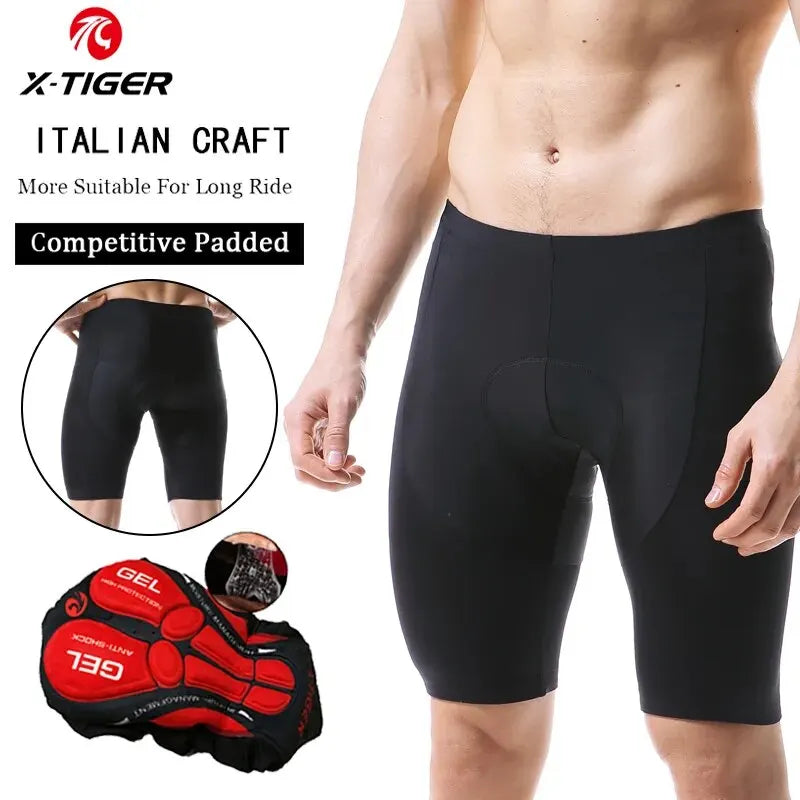X-Tiger Men's Gel Pad Cycling Shorts – MTB Road Bike