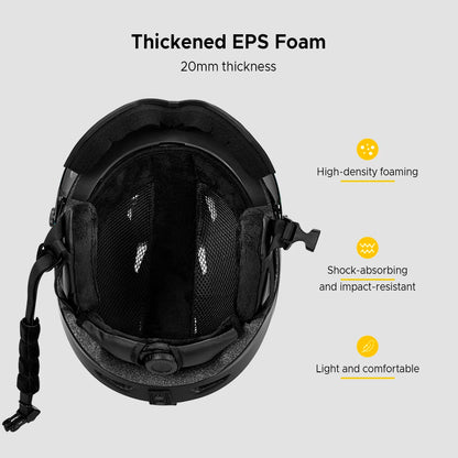 Ski Helmet with Integrated Visor Goggles – Lixada Snowboard Helmet