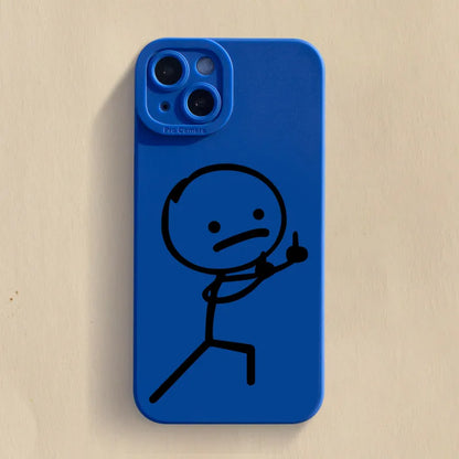 Cute Cartoon Matchman Matte Silicone Phone Case Iphone 16 11 12 13 14 15 17 Pro Max Xr Xs X 7 8 Plus
