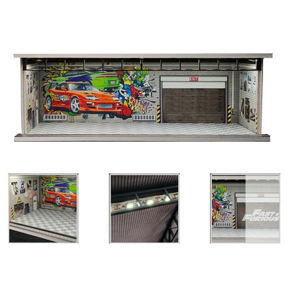 G-Fans 1/64 Scale Parking Lot Diorama Scene with LED Light