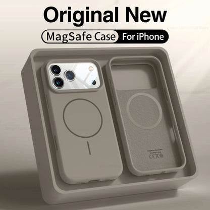 Magnetic Original Liquid Silicone Case Iphone 12 13 14 15 16 17 Pro Max Magsafe Cases Air Phone Back