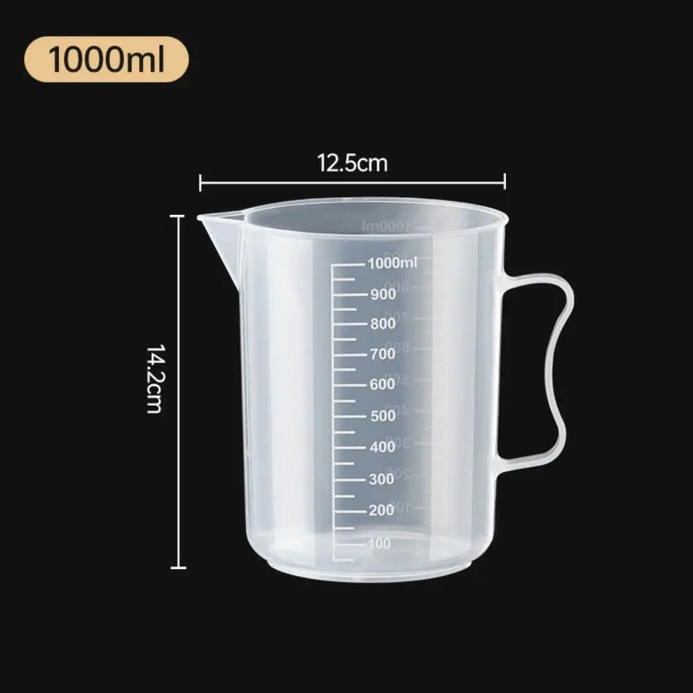1pc Clear Graduated Measuring Cup Scale Plastic Transparent Mixing Large Capacity Lid Laboratory