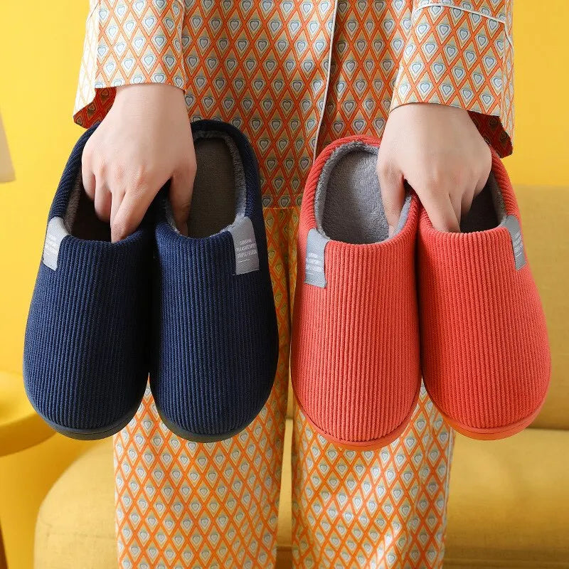 Women S Men Thick Soft Bottom Home Slippers Household Plush Anti-Slip Thermal Indoor Winter - Soft
