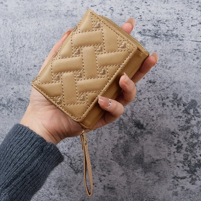 Embroidered Heart Wallet – Women's Short Zip Card Holder