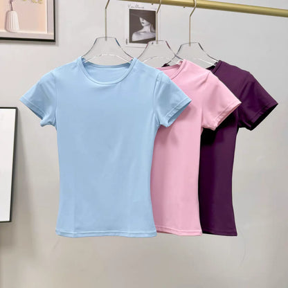 Women's Quick Dry Workout T-Shirt Slim Fit Yoga Top