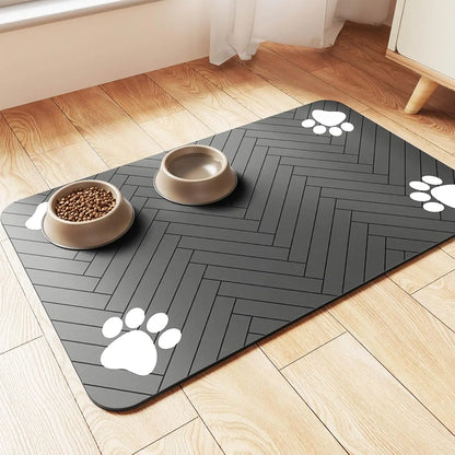 Pet Feeding Mat – Absorbent Quick-Dry Placemat for Dogs & Cats