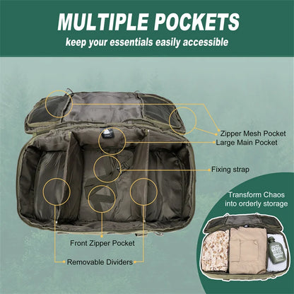 Tactical MOLLE Duffle Bag Backpack – 25L / 45L / 80L Outdoor Military Pack
