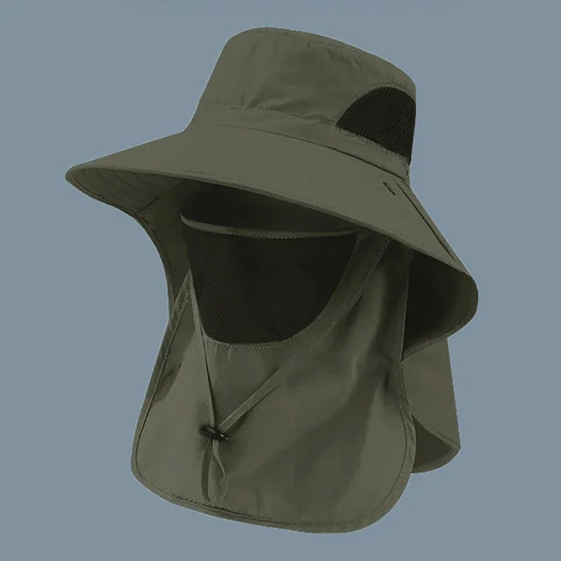 UV Protection Sun Hat with Face Cover – Unisex Outdoor Bucket Hat