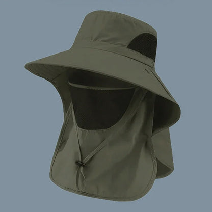 UV Protection Sun Hat with Face Cover – Unisex Outdoor Bucket Hat