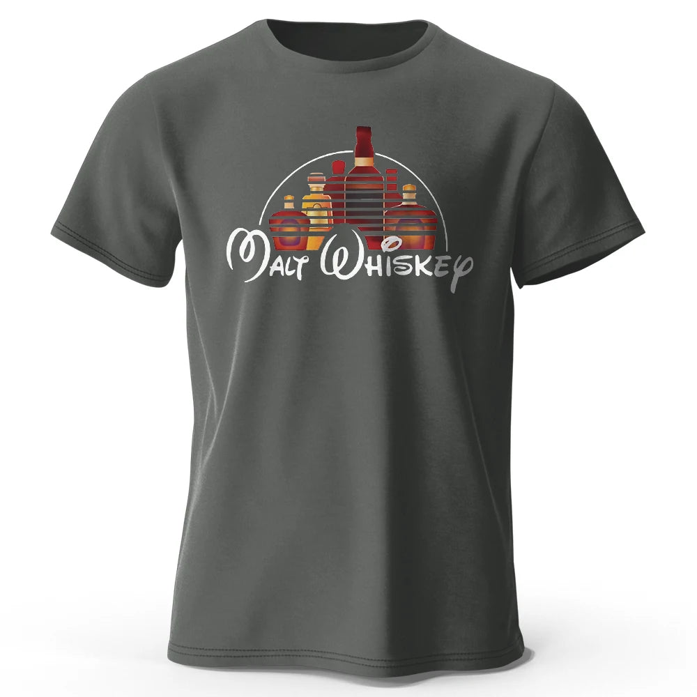 Malt Whiskey Graphic T Shirt Oversized Cotton Tee