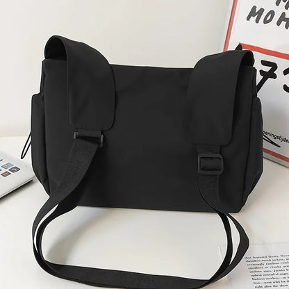 Crossbody Bag with Drawstring & Zipper Closure