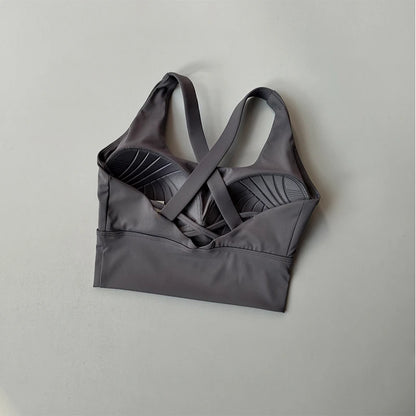High-Impact Sports Bra with Fixed Removable Pads
