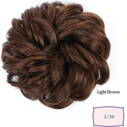 Synthetic Messy Hair Bun Chignon Scrunchies Fake Band Braid Elastic Hairpiece Tail Donut Updo Pieces