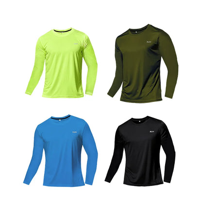 Men's Long Sleeve Quick-Dry Running Shirt for Gym & Sports