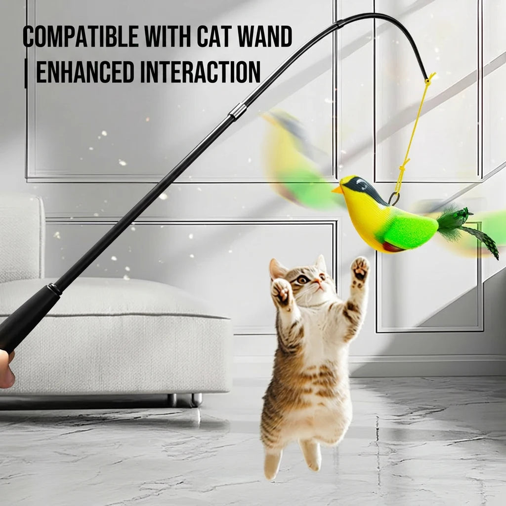 Cat Teaser Ball Toy with Tail – Interactive LED Catnip Toy