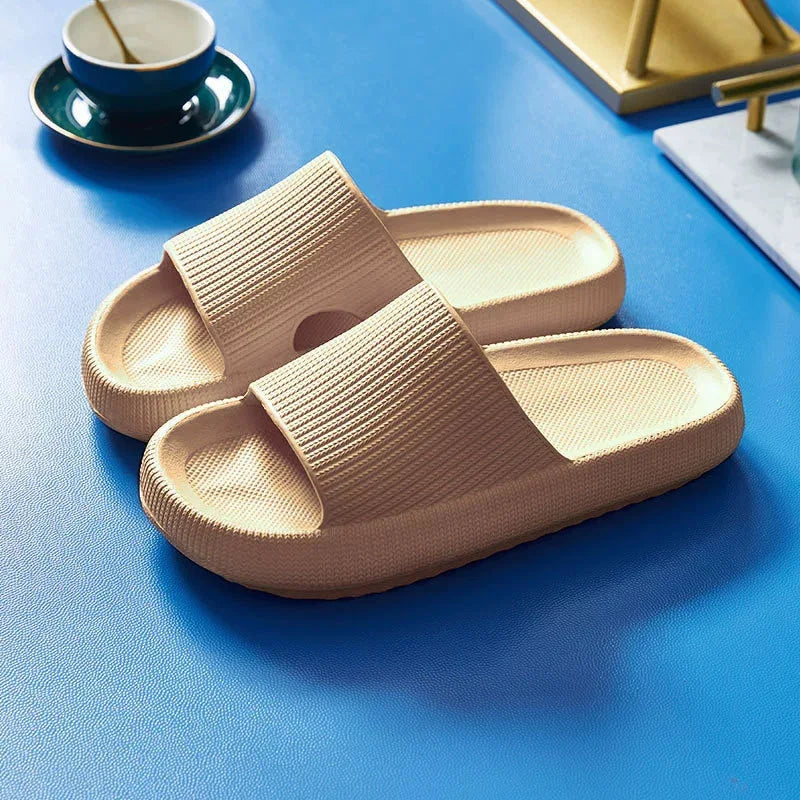 Cloud Slides – Thick 4cm EVA Sole Indoor & Beach Slippers