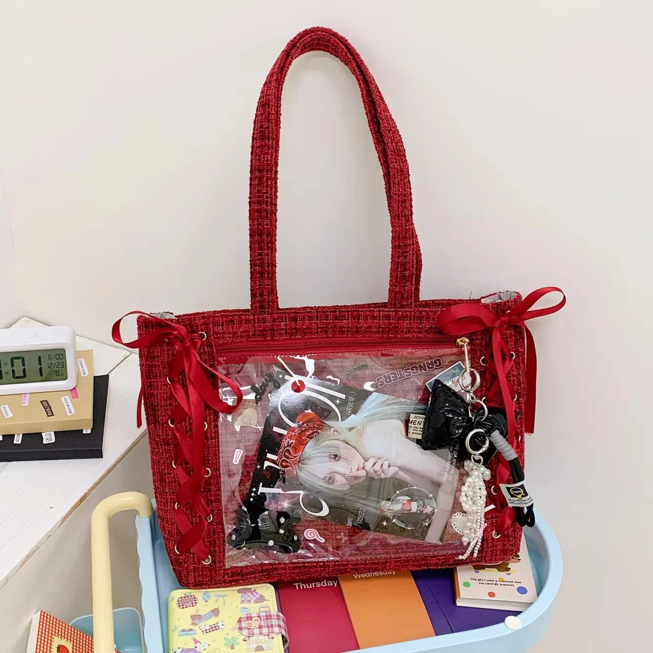 Ita Bag Transparent Window Tote – Y2K Kawaii Crossbody Shoulder Bag