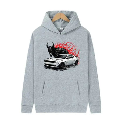 Muscle Supercar Graphic Hoodie Unisex Fleece Streetwear Pullover